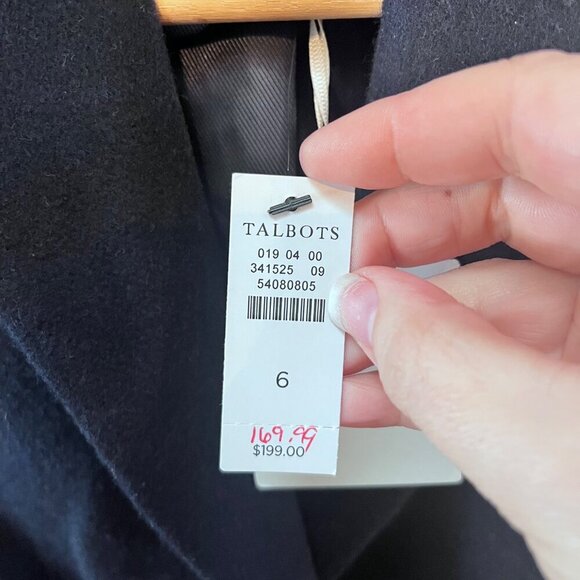 NEW- Talbots Womens Blazer Size 6 Navy Wool Blend Italian Fabric - Picture 3 of 5